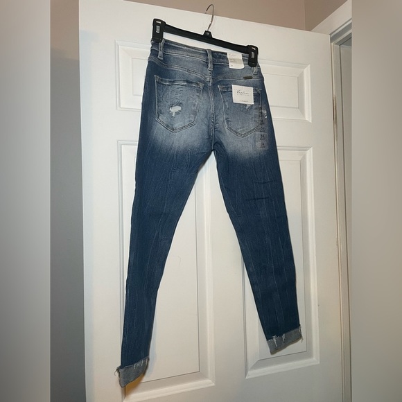 Kancan Signature Woman’s Mid Rise Ankle Skinny Jeans Size 24 Cuffed Distressed - Picture 6 of 7